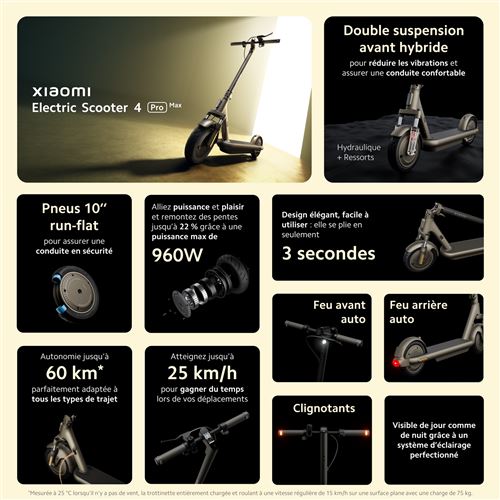 Trottinette électrique Xiaomi Electric Scooter 4 Pro Max 400 W Gris quartz – Image 7