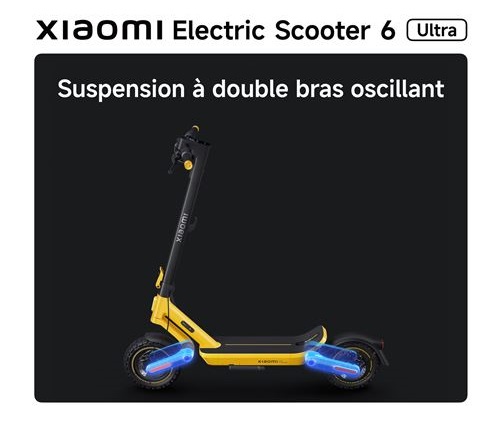 Trottinette électrique Xiaomi Electric Scooter 6 Ultra 500 W Jaune et Noir – Image 8