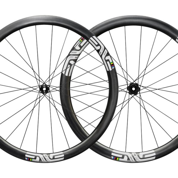 Roues de route en carbone Enve SES 3.4 Champion du monde 39/43 mm, sans chambre à air, pour freins à disque, saison 2024-2025